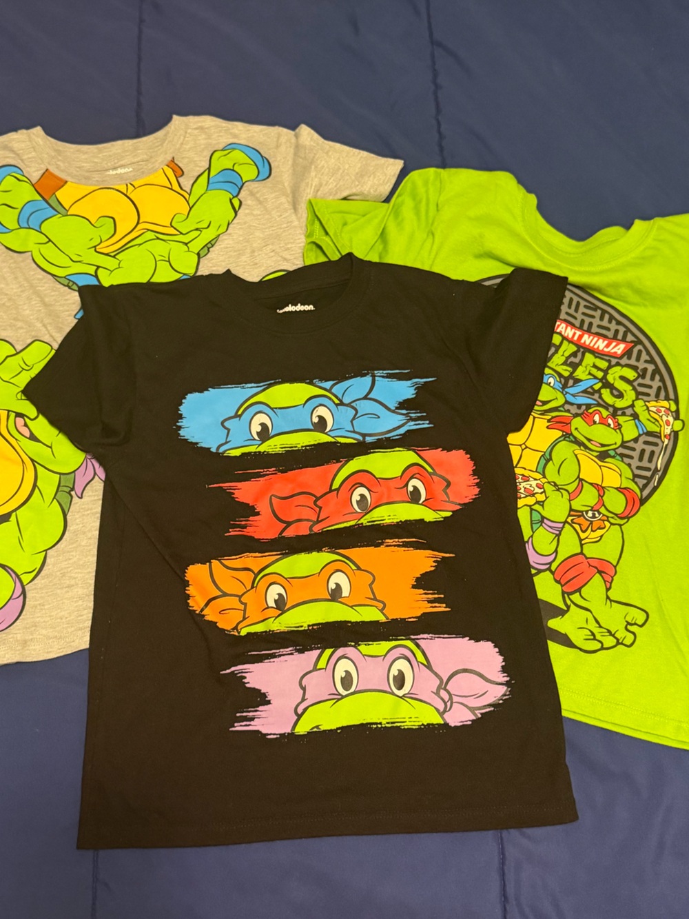 Nickelodeon brand 3-pack TMNT shirts, Size 7